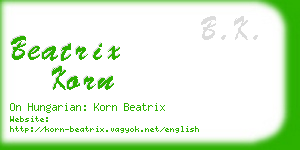 beatrix korn business card